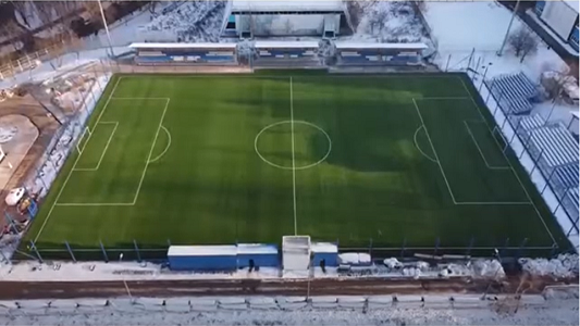 Видео Футбольное поле с французским искусственным газоном Eurofield TT 375 . Москва, Арена Чертаново.